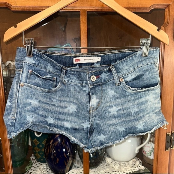 Express Pants - Levi’s Light wash shorty shorts with stars 7